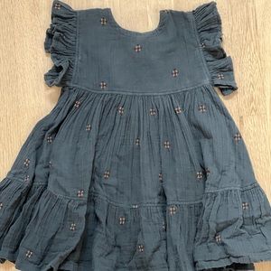 Pink chicken toddler girls woven dress